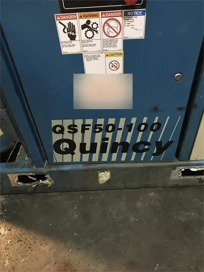 Quincy, QSF50, Rotary Screw Compressor, 50 HP, 230 CFM, 100 PSI, Aftercooler