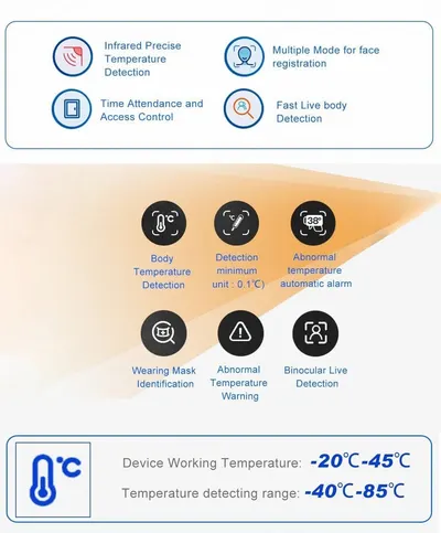 NovaStar, MD143, Attendance and Temperature Measurement System, Face Recognition, Mask Detection, 3000 Profile Capacity