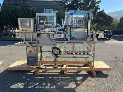 Angelus, CB50F, 2018, 6-Head Inline Filler, Single Head Can Seamer, 50 CPM, 316 Stainless Steel