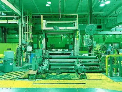 Cameron, 86 Inch Rewinder, Martin Shaftless Floor Pick-Up Unwind