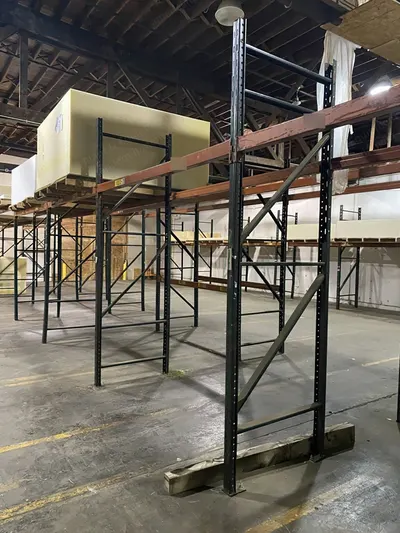 Miscellaneous Mattress Plant Equipment, Vertical Foam Baler, Long Pad Roller, Forklifts, Racking