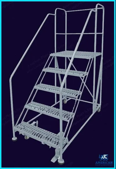 5-Step Work Platform Ladder, 24x24" Platform, 800 lbs Capacity