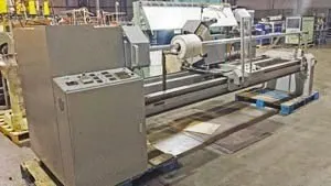 Eastman Fabric Roll Slitter, 120" Roll Capacity, 14" Max Diameter Cut, 220V 3 Phase