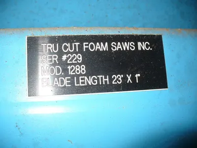 Tru Cut, 1288, Horizontal Foam Slitter, 90 inch Blade Cutting Width, 138x88.5 inch Table, 52 inch Max Bun Height