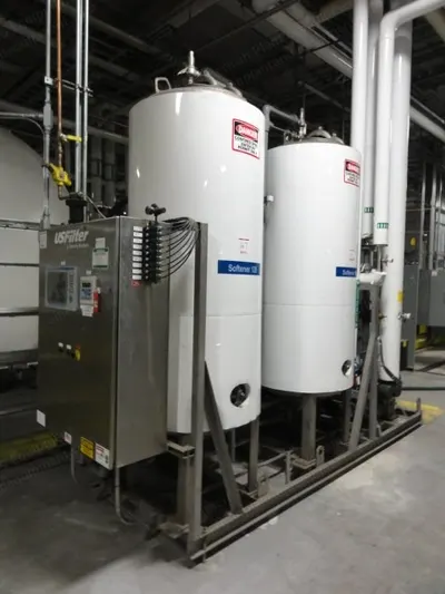 Siemens, US Filter Salt Water Softener System, 30 GPM, 2 Tanks, Grundfos Pump, Allen Bradley Panelview Plus 1000