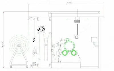 Dorumakina, S-100-1, Fabric Beam Dyeing Winder Machine, 1500mm Fabric Width, 2000mm Max Beam Width