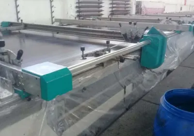 Buser Flat Bed Printing Machine, 2006, 3200mm Working Width, 14 Colors, 3 Chambers Dryer