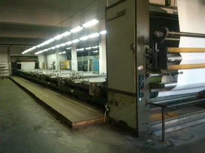 Buser, F-2490/16/6L, 1990, 2200mm Width, 6 Colors, Flat Bed Screen Printer