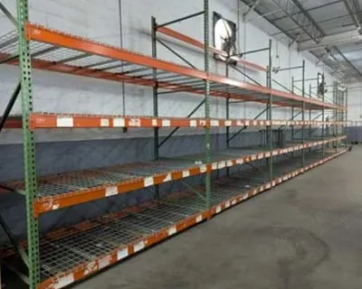 Teardrop Pallet Racking, 48" Deep x 12' Tall Uprights, 9' Beams, Wire Decks