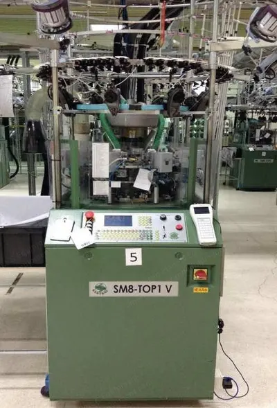 Santoni, SM8-Top1 V, 2005, Seamless Knitting Machine, 11" to 14" Cylinder, 28 Gauge
