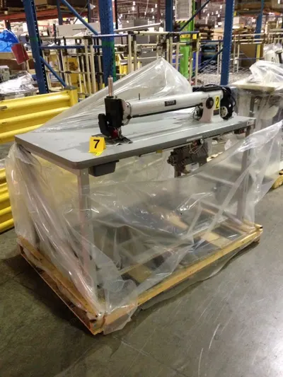 Porter, PLS. 107-30, Long Arm Sewing Head Machine, with Table, Motor, Pedal, Zig-Zag and Straight Stitch