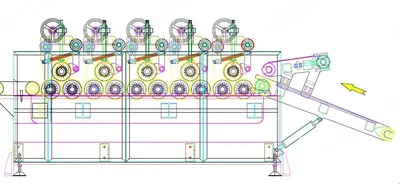 Samhwa, SHWD, Nonwoven Web Drafter Machine, 4500mm Working Width, 5 Drafting Positions, 35 m/min