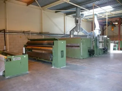 James Bailey, Fabric Coating, Impregnating and Drying Line, 1996, 2500mm Working Width, 2 Gas Burners, Birch Slitter