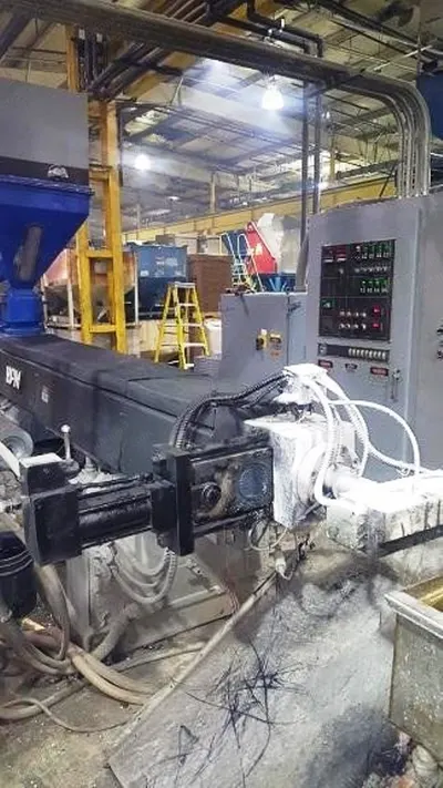 HPM, TM III 30, Single Screw Strand Pelletizing Line, 4.5", 250 HP, 30:1 L/D