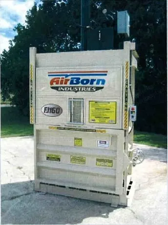 Airborn, FJ 160, Vertical Downstroke Baler, 60x30x48 inch Bale Size, 15 HP, 6 inch Bore Cylinder