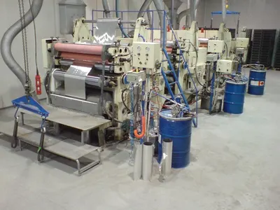 Kroenert Aluminum Foil Coating Machine, 1200mm Width, 3 Sections, 150m/min