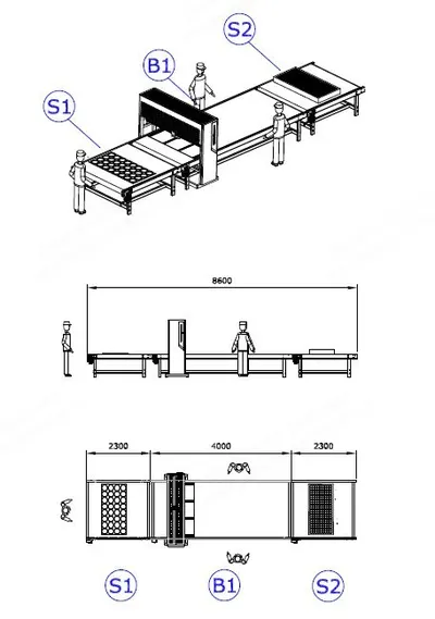 NovaStar, MAG-100, Foam Encased Mattress and Glued Mattress Line, Automatic Corner Gluing, Pneumatic Pressing