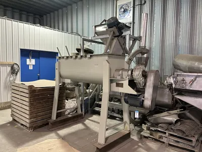 Refurbished Potato Chip Processing & Packaging Line, with Ingredient Mixer, Sheeter/Cutter, Main Fryer, Seasoner, Checkweigher