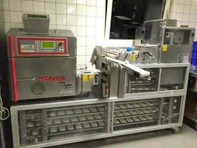 Konig, Futura, 2008, 2 Row Head Machine, with Proofer, 2000 to 2500 pcs/hr