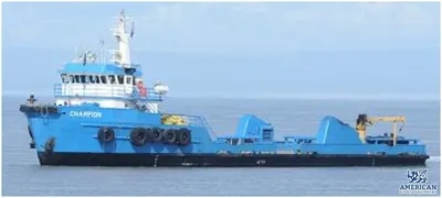 Greenville Shipbuilding, OSV Champion, 1977, 175 ft. Length, 3000 BHP, Offshore Supply Vessel