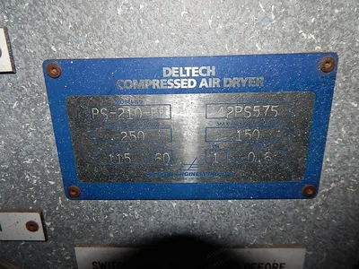 Deltech, PS-210-FH, 1982, Desiccant Dryer, 250 PSI, 115V