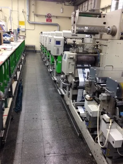 Gidue Flexo or Offset Label Printing Machine, 6 Offset Units, 1 Hot Foil Unit, Corona Treatment
