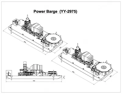 Siemens, SGT-6.600E, Power Generation Barge, 345MW Total, Mounted on Two Barges