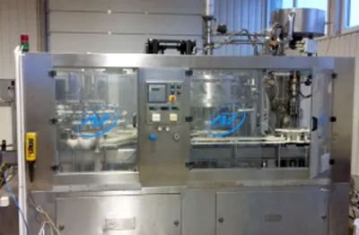 AVE, TriBlock, PET Soft Drink and Water Filling Line, 2500 to 3000 BPH, 16-16-1 Gravity Filler