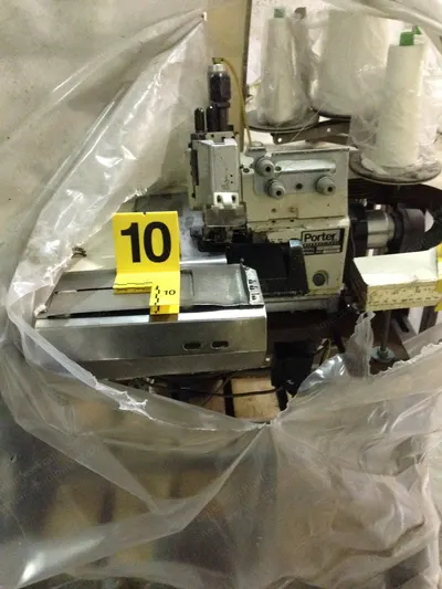 Porter, PFM-1000, Serger Flanger, 3 Thread Sewing Head, Table, Motor