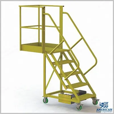 NovaStar, 15E993, Cantilever Rolling Ladder, 5 Steps, 50" Cantilever, 30" Platform Width