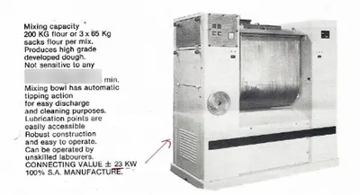 BMM, Universal Mixer, Capacity 200kg Powder / 350kg Dough, 500L Stainless Steel Vessel, 380V