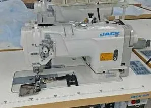 Jack, JK-5872D-405, 2017, Twin Needle Sewing Machine, 3/4 Inch Needle Gauge, Large Bobbin, Racing Pullers