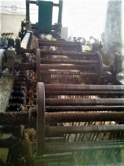 Kishiwada Iron Works, Sisal Combing Machine, 1970, 3.5 M Tons/8 Hours, 7.5 HP, 8.3x1.3x1.0m