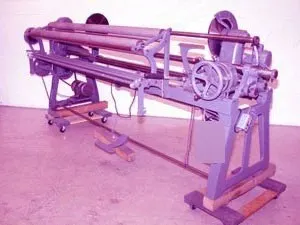 Utica, Fabric Roll Slitter, 90" Overall Shaft, with Rewinder, 220V