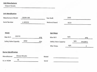 Cleaver Brooks, SMB-100, 2003, 100 HP, 4 Pass, Dual Fuel