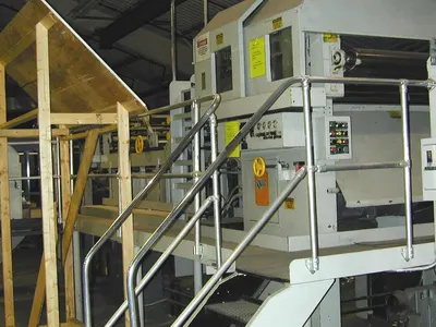 Maxson Fixed Bed Sheeter, 57 inch, 1985, 20-60 inch Sheet Length, Reject Gate, 72 inch OD Martin Unwind