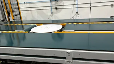 Electrotek, ELTK-LQC-FLIP, 2022, Quality Control Table Conveyor, 87 inch Working Width, with Flipping and Turn Table