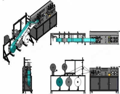 NovaStar, FM307, Semi-Automatic Mask Making Machine, with Two Outside Earloop Welding Machines, 1900kg