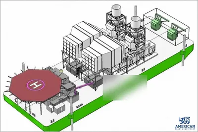 Siemens, SGT5-2000E, 173 MWe Power Barge, 20 Million Gallons Per Day Reverse Osmosis Plant, 60Hz