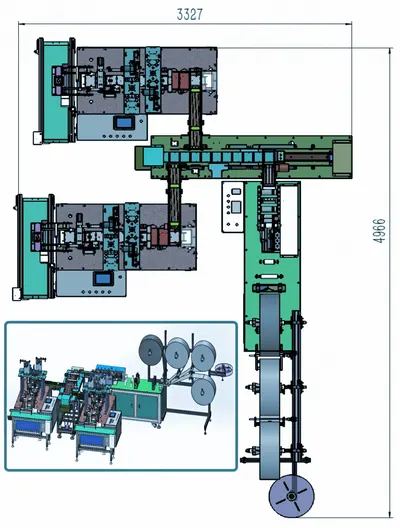 NovaStar, FM208, Fully Automatic Surgical Flat Mask Production Line, 100 Masks per Minute, 175x95mm Mask Size