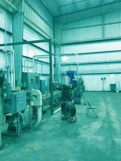 HPM, 4.5 Inch Single Screw Pelletizing Line, 30:1 L/D, 250 HP, Cumberland 8.5 Inch Strand Pelletizer