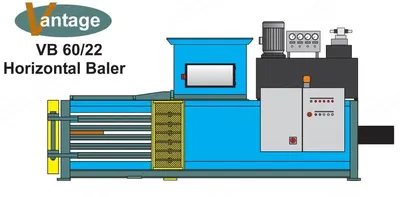 Vantage, VB 60/22, Horizontal Baler, 60 tons Ram Force, 1400mm Width, 22kW