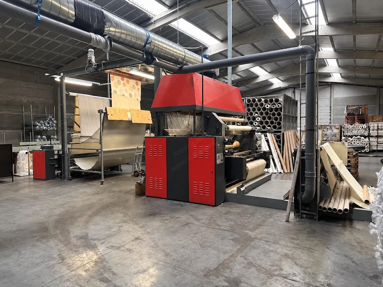 Lemaire, CZV 1000/1800/HEL, 1998, Transfer Calander and Thermo-Fixation Finishing Line, Fabric Width 1600mm