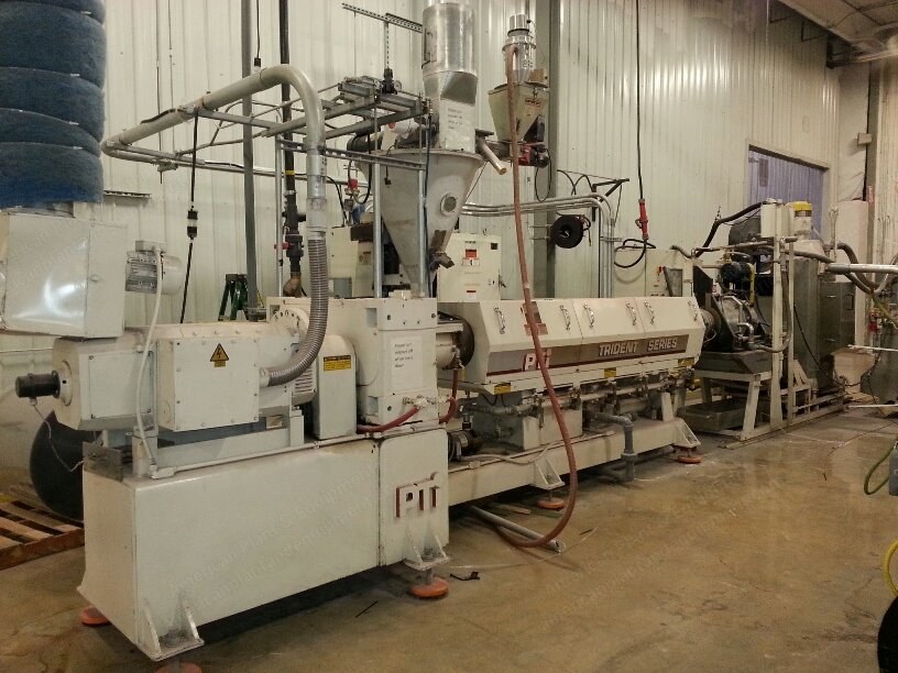 PTI, Trident Series 4500, 1995, 4.5" Pelletizing Line, 32:1 L/D, 250 HP