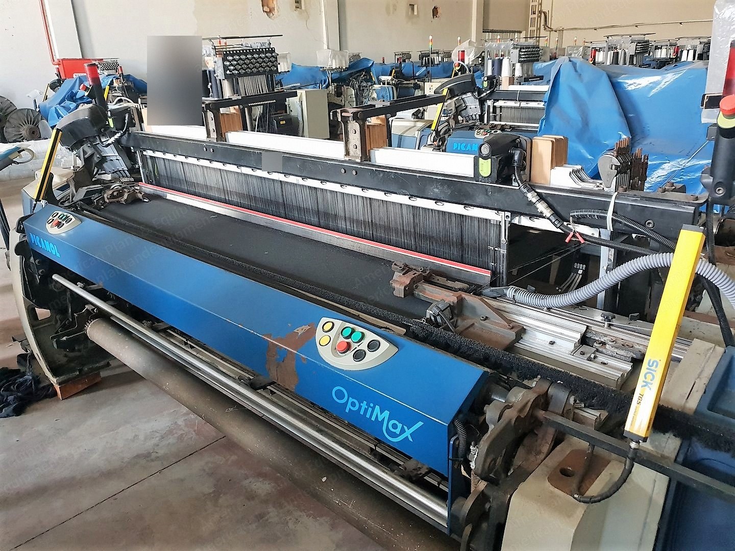Picanol, Optimax Free Flight, 2012-2013, Working Width 2200mm, Staubli 2670B Dobby, 16 Shafts, 8 Colors