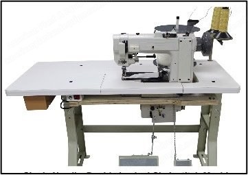 Singer, 300W, Half Capping Sewing Machine Head, with Binder Attachment, Binder Feed, Table and Motor, Rebuilt