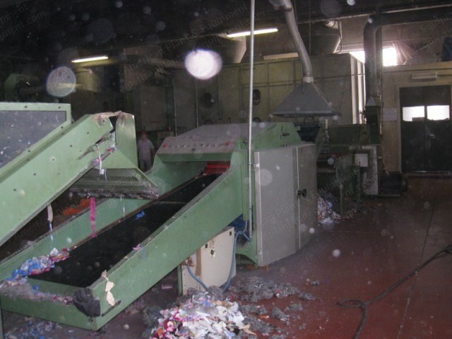 Chiavazza, Rag Tearing Machine, 1980, 4 Cylinders, 720mm, with Italian Presse Bale Press