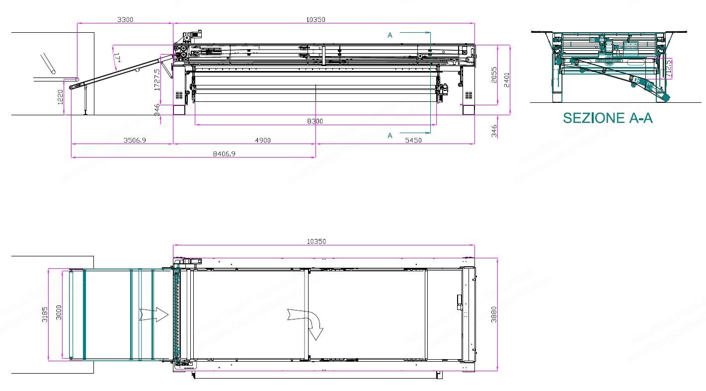Tectex, FA5000/TC, 2012, Inlet 2500mm, Outlet 8000mm, 100 m/min