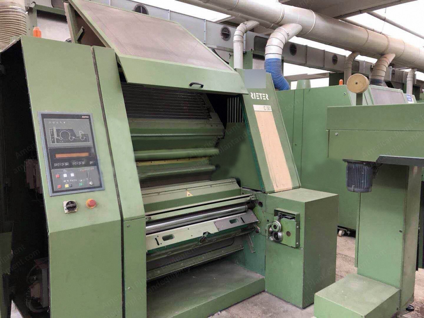 Rieter, C50, 1996, Carding Line with Blow Room, 8 Sets, Can Size 60x110