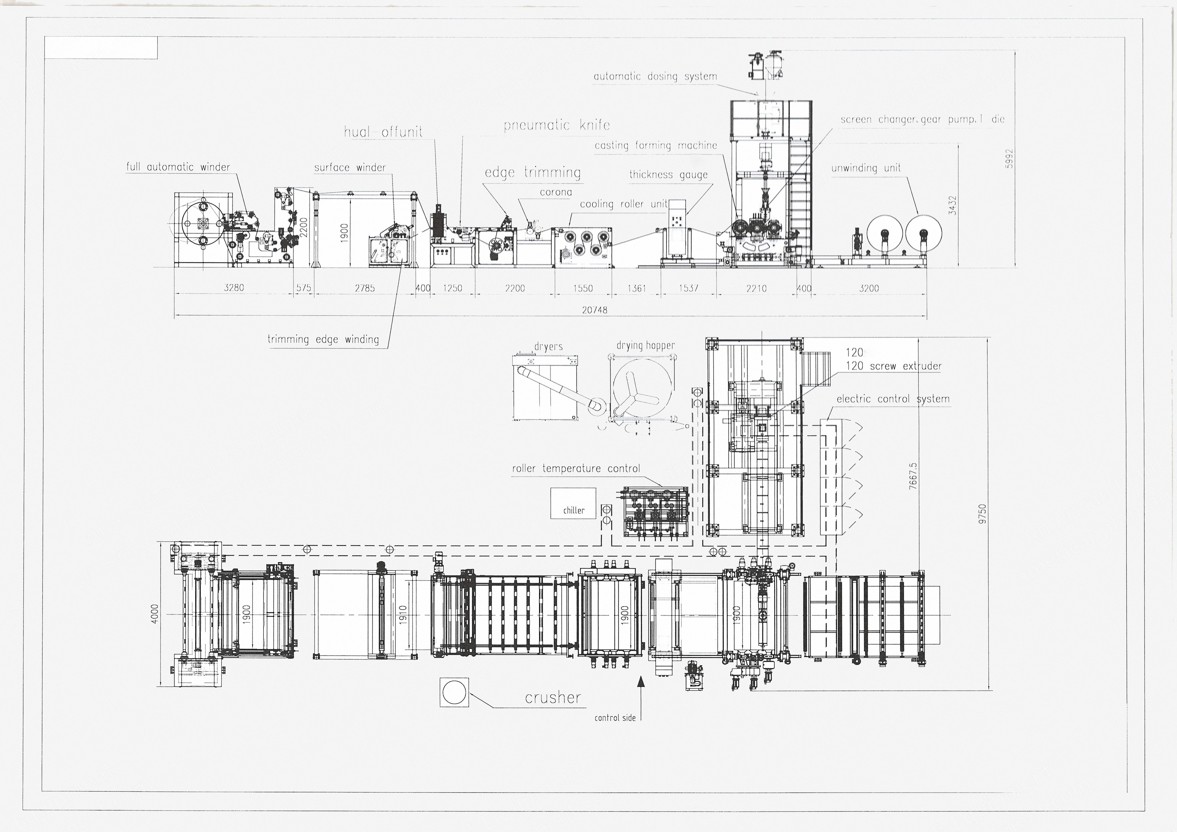 NovaStar, CT100, TPU Casting Film Extrusion Line, Width 1200mm, Capacity 150 kg/h, 60Hz